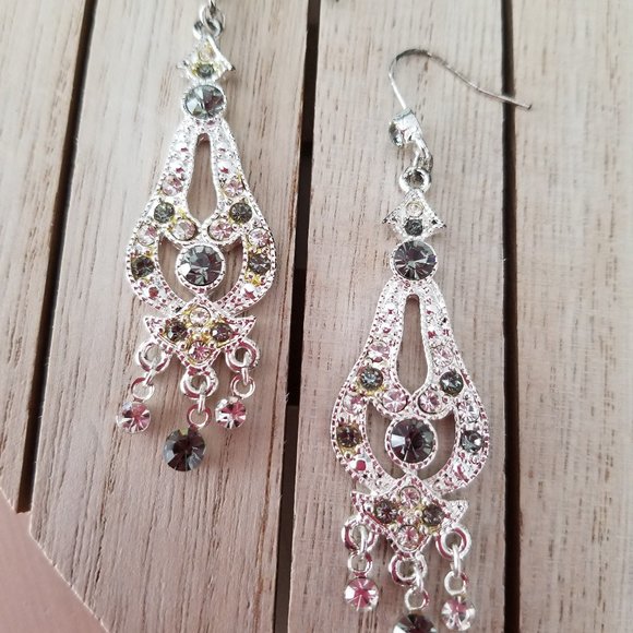 Vintage Bridal Earrings, Chandelier Earrings - Picture 2 of 3